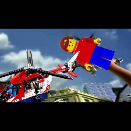 A rescue helicopter has fallen into the man in lego city Cover Image